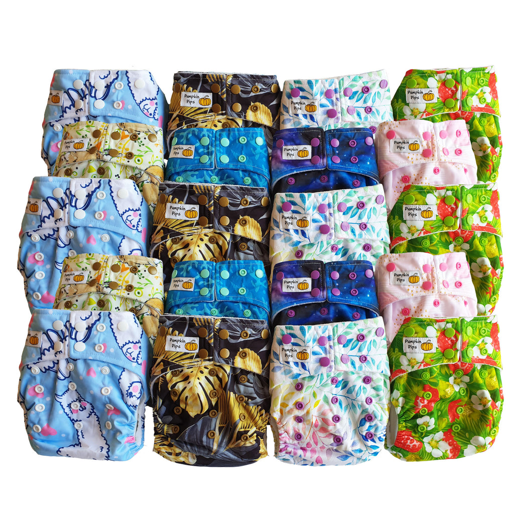 value pack of 20 bamboo cloth nappies