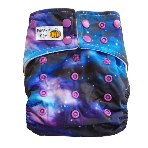 black and purple galaxy cloth nappy
